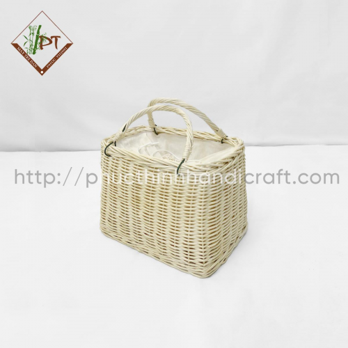 White Rattan Handbag