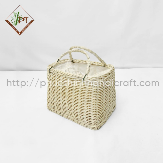 White Rattan Handbag
